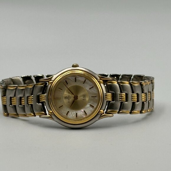 Berenger Watch Women Two Tone Silver Gold Mother of Pearl Dial New Battery 6.5" - Picture 7 of 14